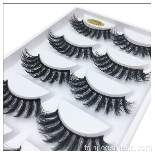 Vegan Eyelashes marque privée maquillage naturel cils de vison 3D 5 paires / boîte